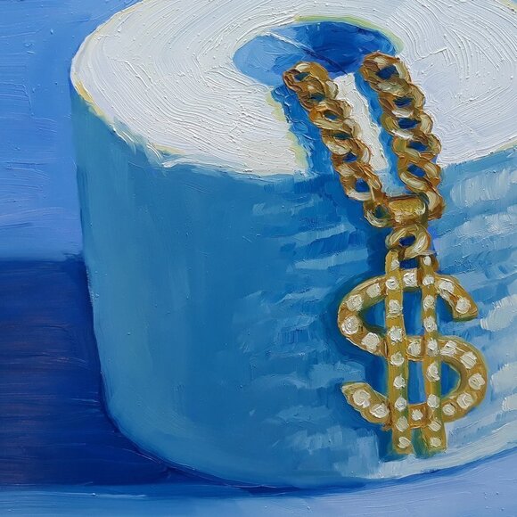 “Little Luxuries“ Original Oil painting on Cradled Wood Panel 10"w x 8"h x 2”d - Picture 3 of 9
